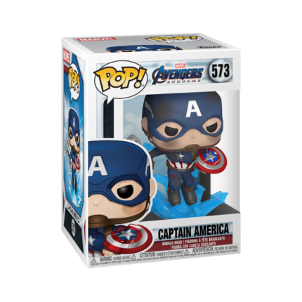 Captain America w/Broken Shield & Mjölnir - Avengers: Endgame POP! Movies Vinyl Figure 9 cm - Caixa Danificada